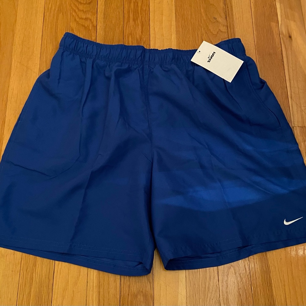 NWT Nike Swim Men’s Blue Volley Shorts Game Royal Swim Trunks Size L